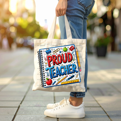 Bold Proud Teacher School Supplies PNG Digital Download