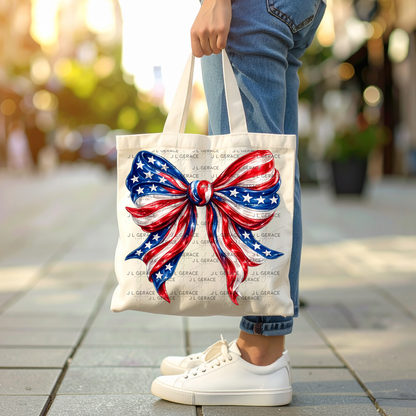 America Flag Bow Patriotic PNG Design