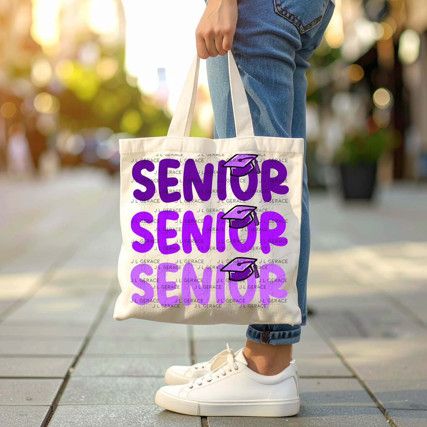 Senior PNG – Purple Graduation Cap Lettering Design