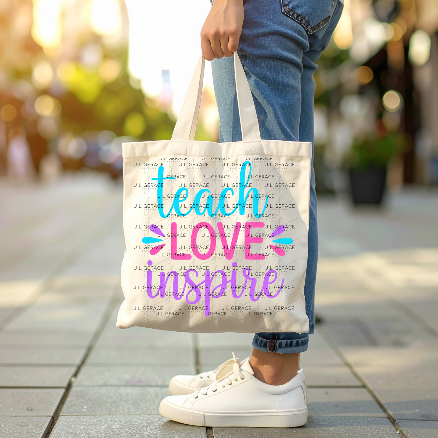 Teach Love Inspire Teacher Color PNG