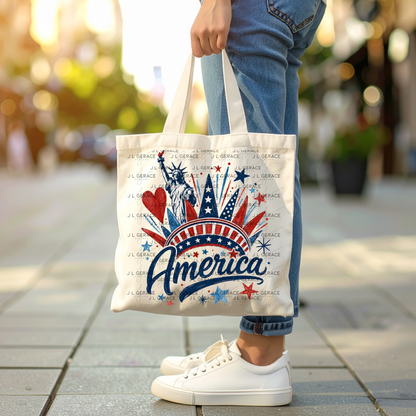 America Statue Liberty Fireworks Patriotic PNG Design