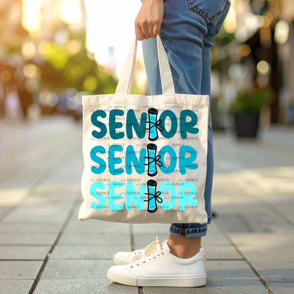 Senior PNG – Teal Diploma Graduation Lettering Design