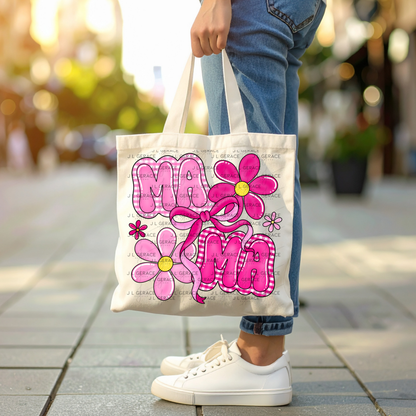 Mama Floral Bow Pink PNG Design