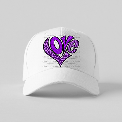 LOVE Heart Letters Polka dots and stripes PNG with Glitter Outline