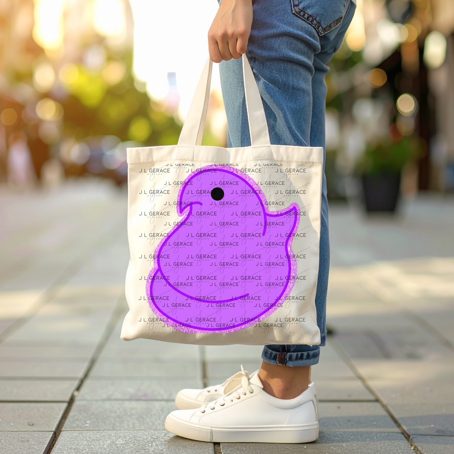 Purple Glitter Easter Peep Chick Clipart Sublimation PNG