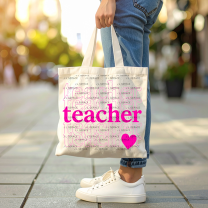 Teacher Teacher Heart Pink PNG Digital Download