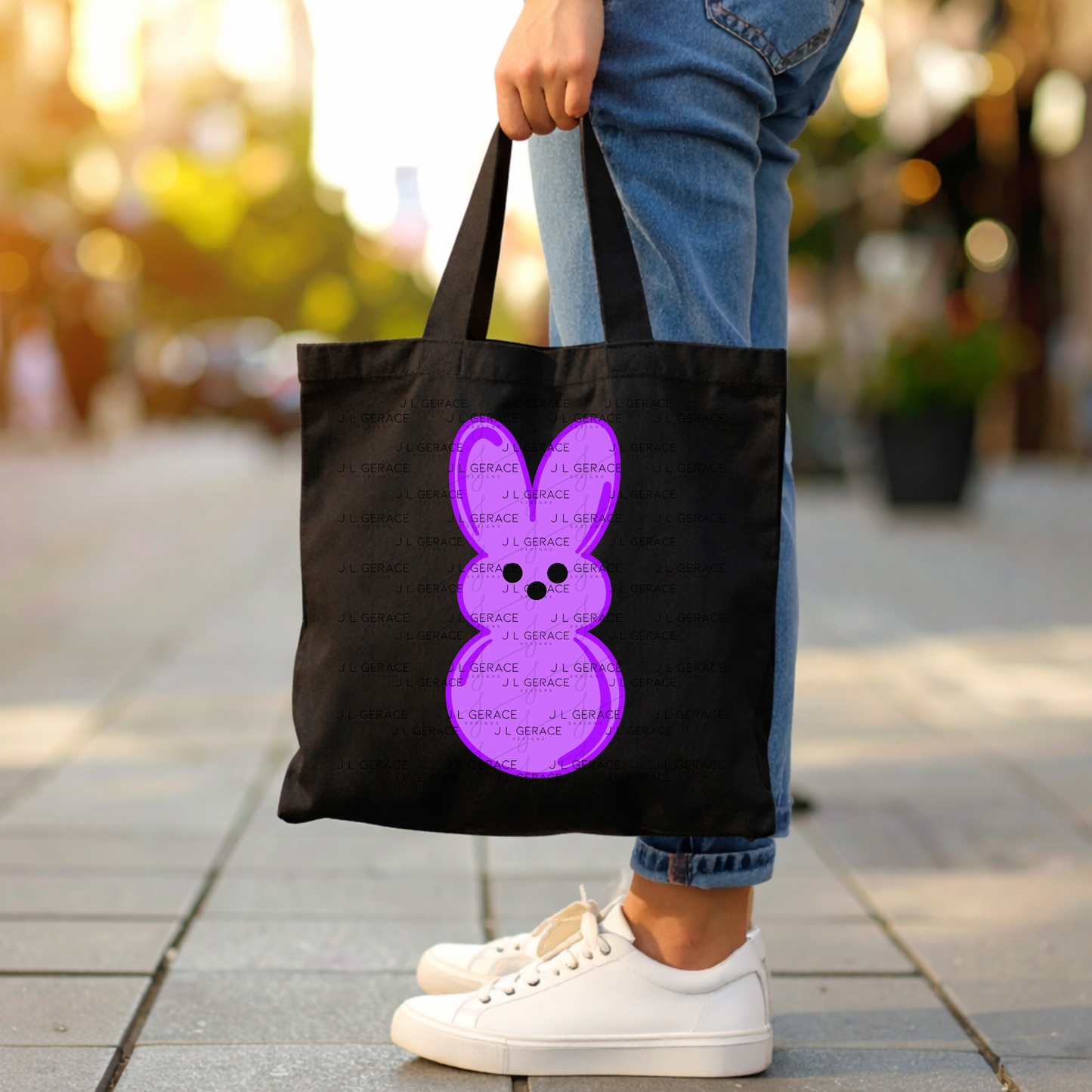 Purple Bunny Peep Easter Clipart Sublimation PNG