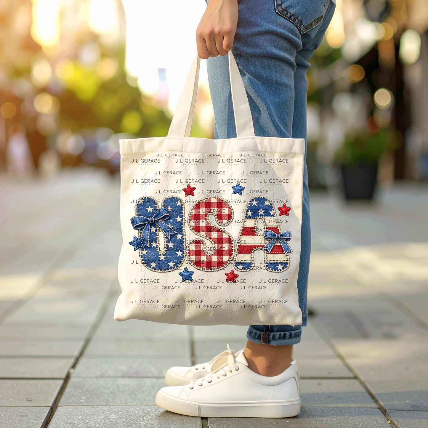 USA Chenille Patriotic PNG Design