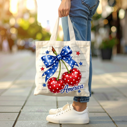 Polka Dot America Cherries PNG