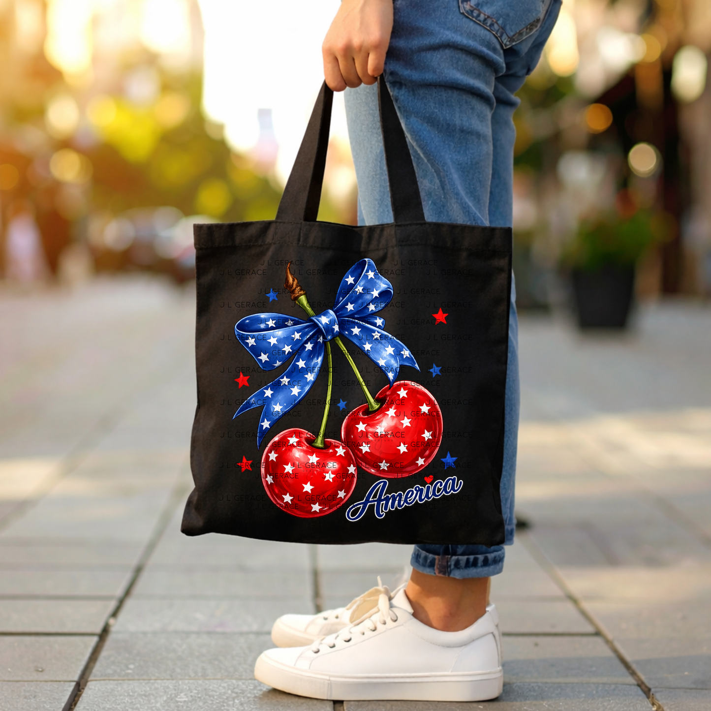 America Cherries Star Bow PNG