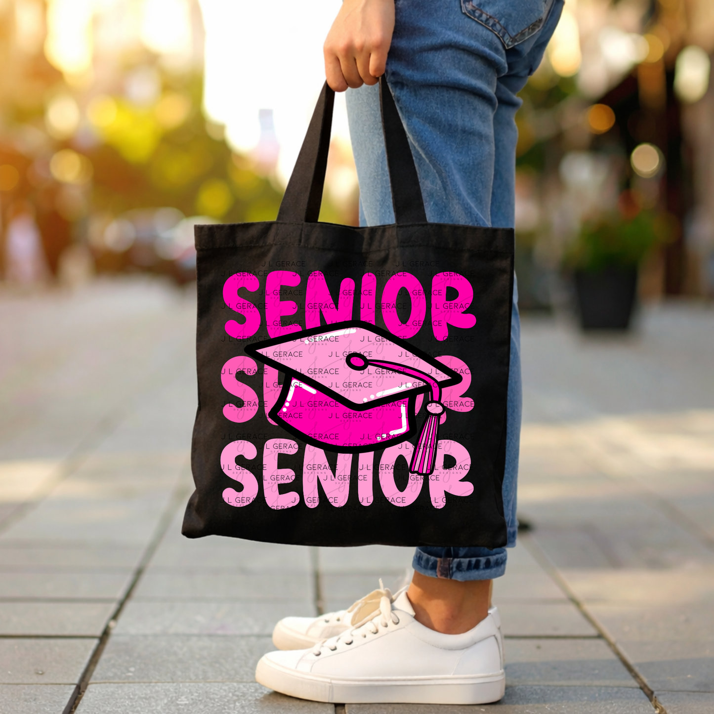 Senior PNG – Pink Graduation Cap Lettering Design