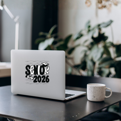 Senior 2026 PNG – Graduation Cap and Diploma Sublimation Design