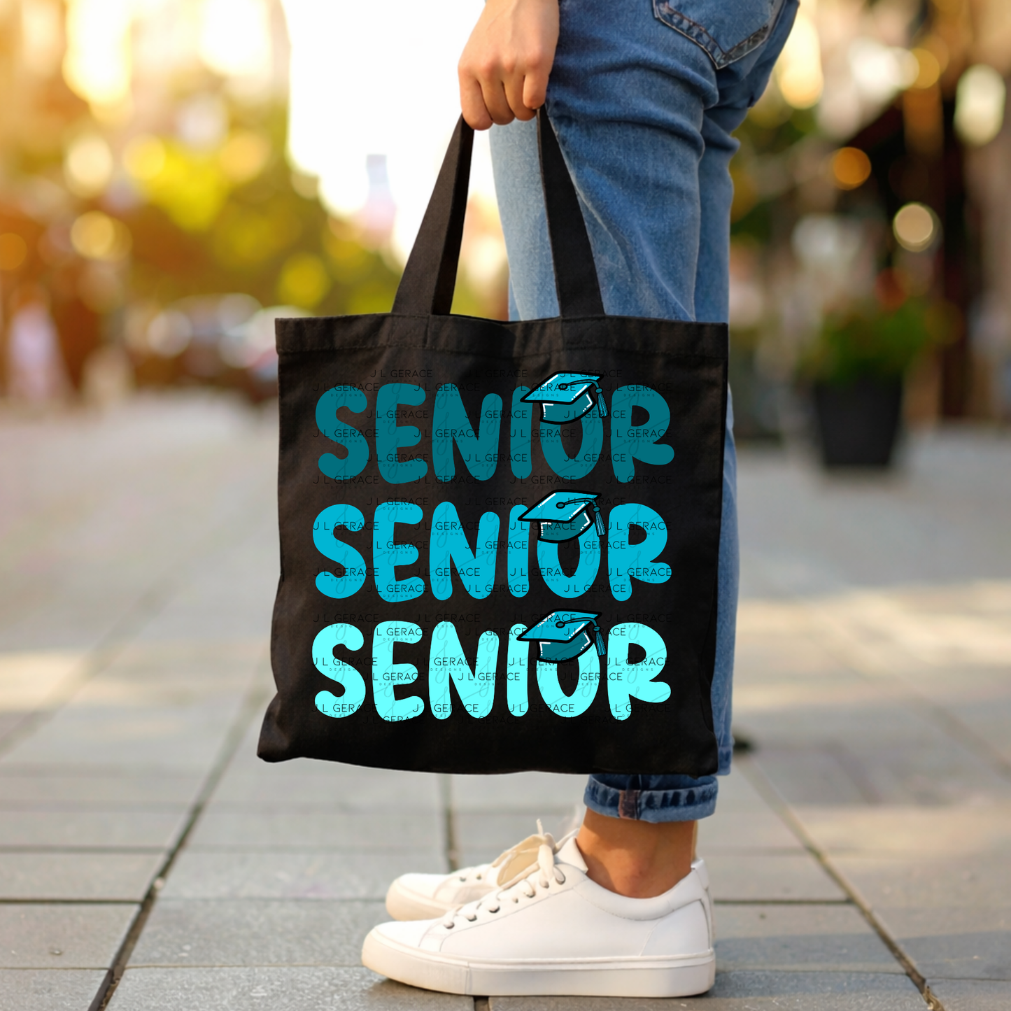 Senior PNG – Teal Graduation Cap Lettering Design