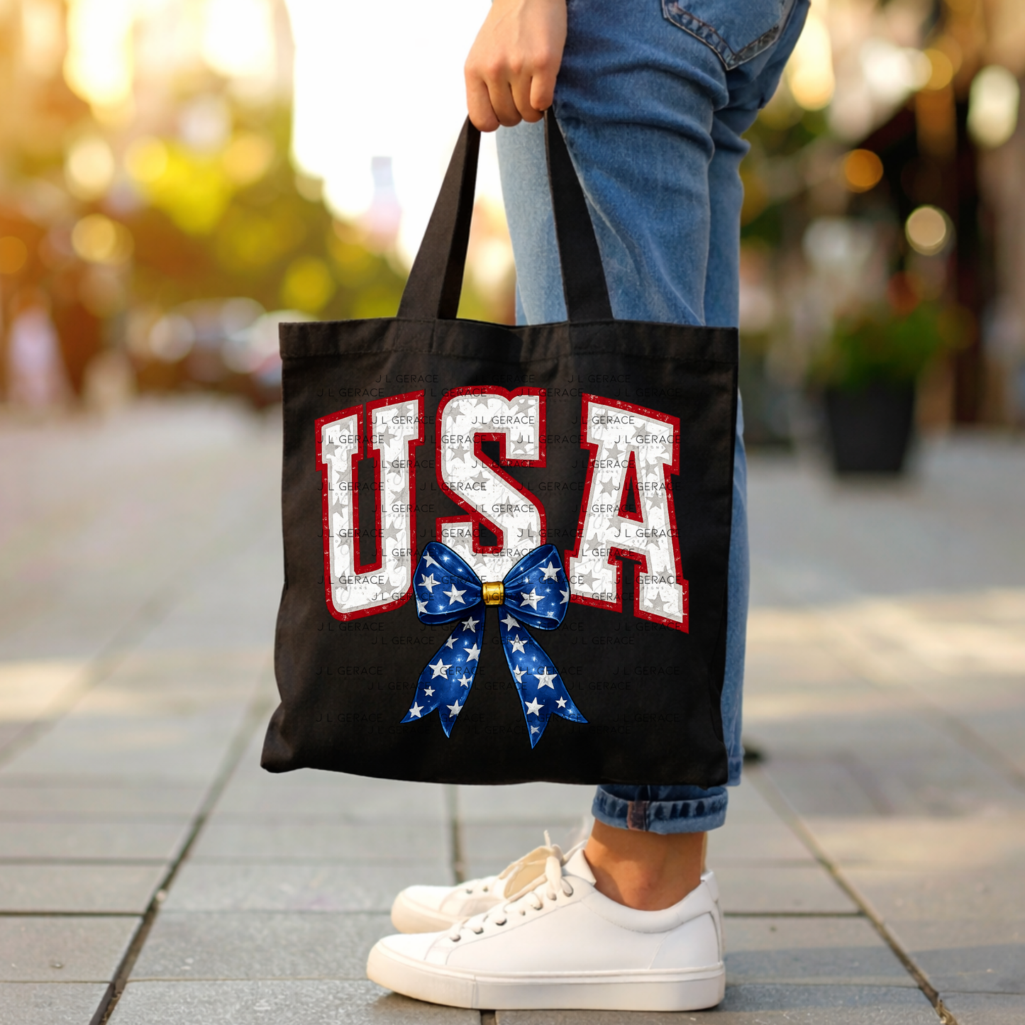 USA Bow Patriotic PNG Design