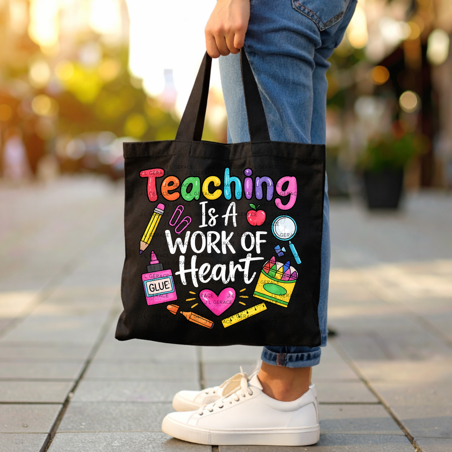 Teaching Is A Work Of Heart Teacher PNG Digital Download (2 Colors)