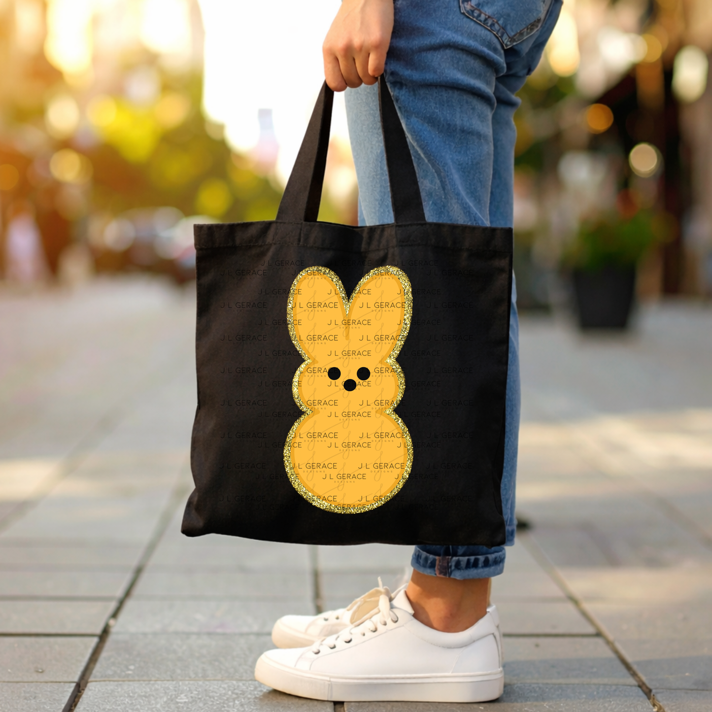 Orange Glitter Bunny Peep Easter Clipart Sublimation PNG
