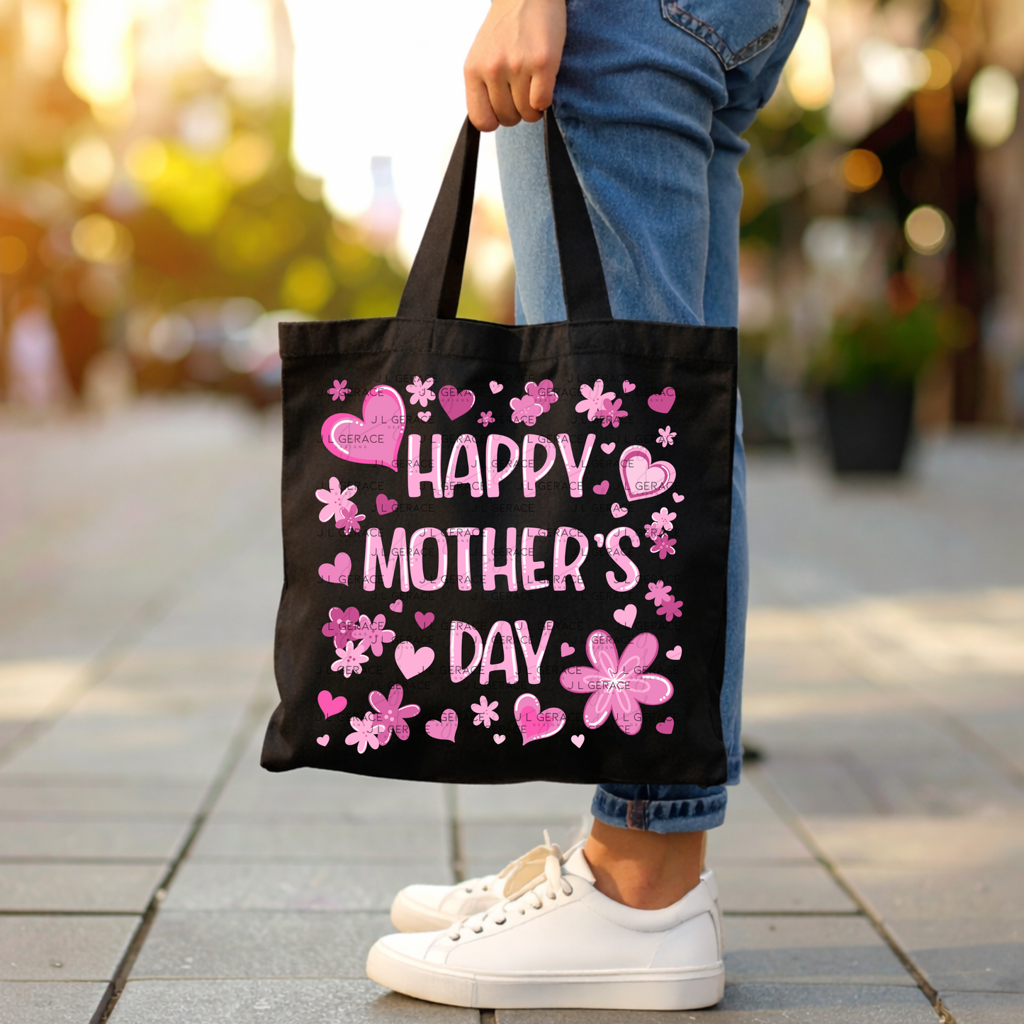 Happy Mothers Day PNG Clipart Sublimation PNG Soft Pink Floral Heart Design