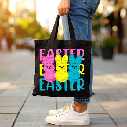 EASTER EASTER EASTER Bunnies Pink - Yellow - Blue PNG