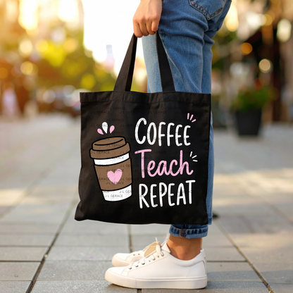 Coffee Teach Repeat PNG Sublimation Design Teacher Appreciation Digital Download