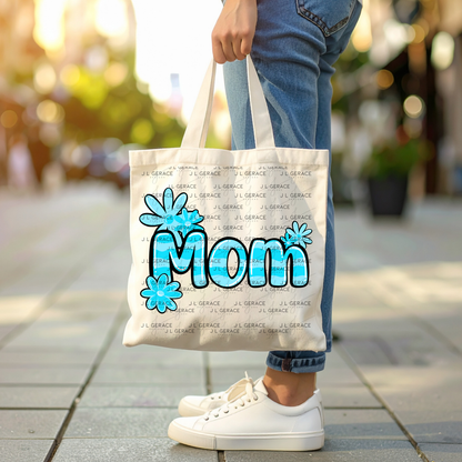 Mom Daisy Floral Blue PNG Design