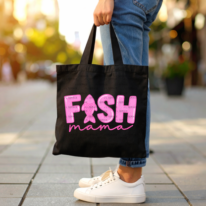 Fish Mama PNG – Pink Fishing Design with Fish Silhouette Letter