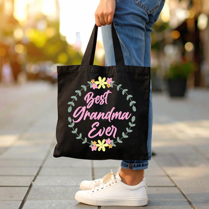 Best Grandma Ever PNG – Floral Wreath Script Sublimation Design