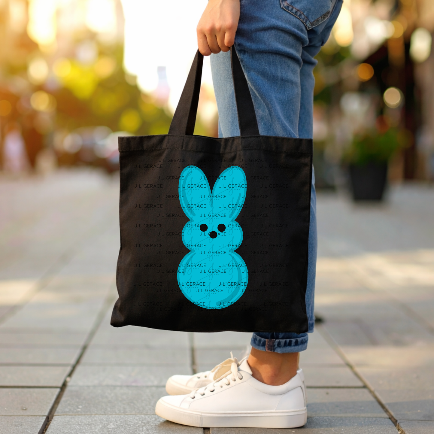 Blue Bunny Peep Easter Clipart Sublimation PNG