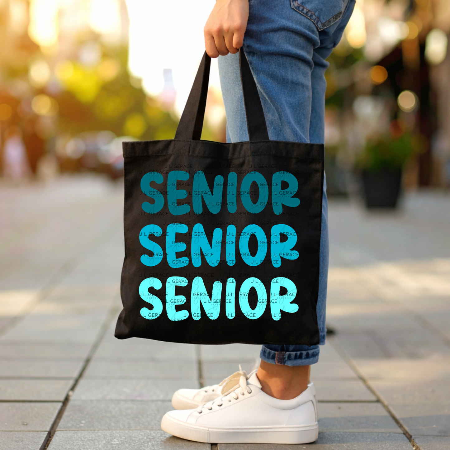 Senior PNG – Teal Gradient Graduation Lettering Design