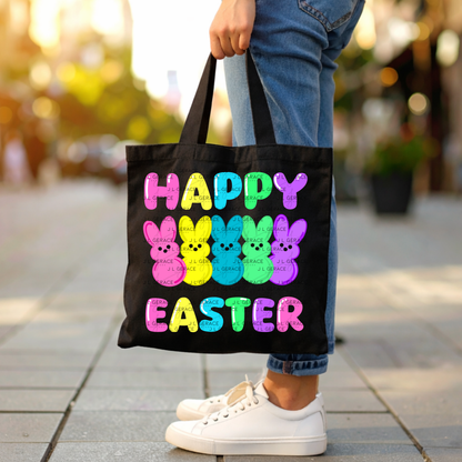 Happy Easter Bunny Clipart Sublimation PNG Peeps Bunny Colorful Design
