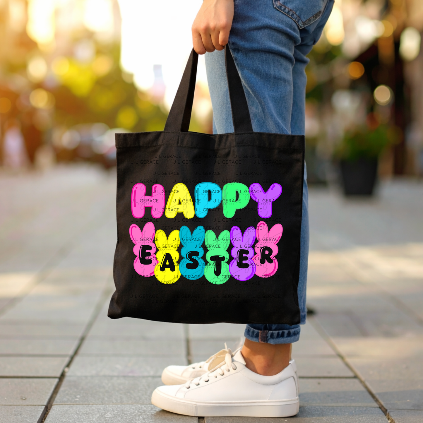 Happy Easter Bunny Clipart Sublimation PNG Peeps Bunny Letter Design