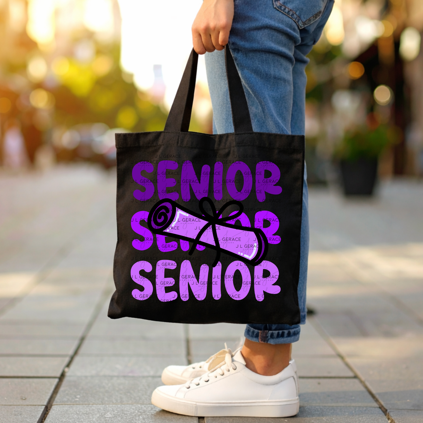 Senior PNG – Purple Diploma Graduation Lettering Design