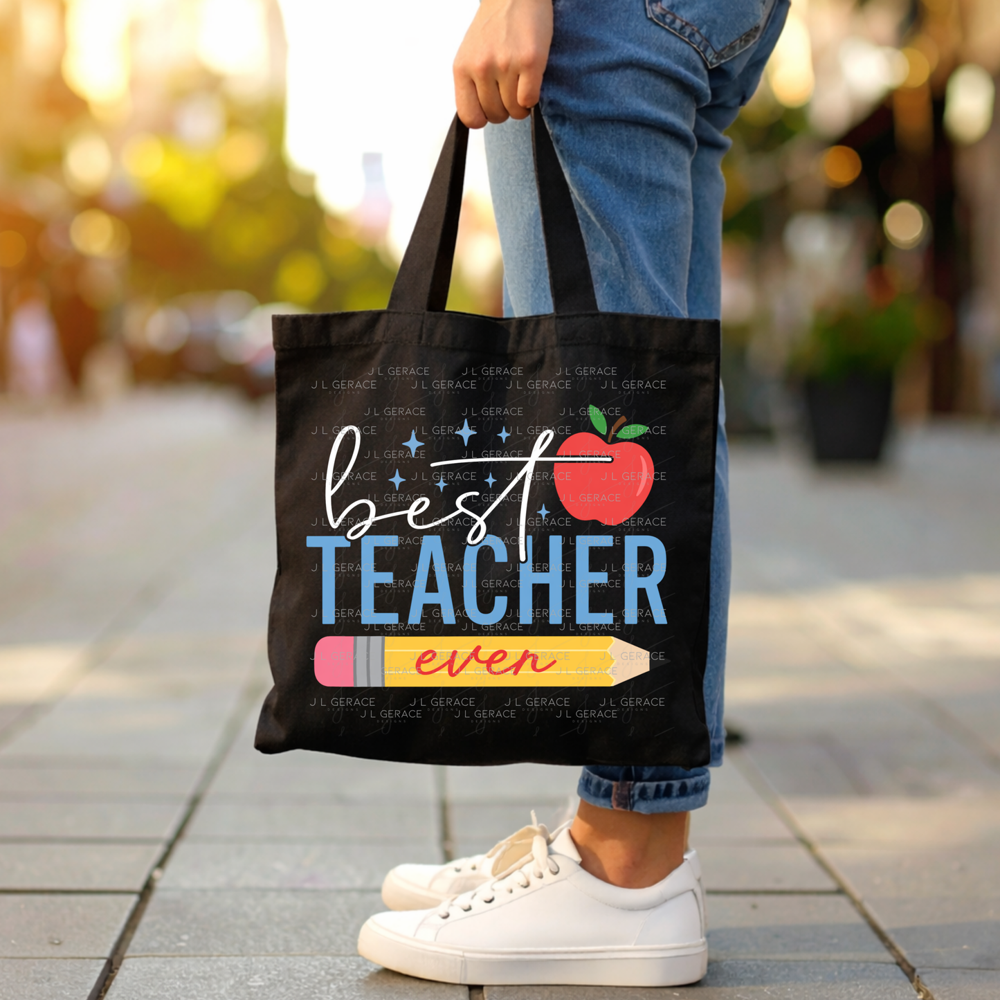 Best Teacher Ever PNG – Pencil and Apple Teacher Appreciation Design