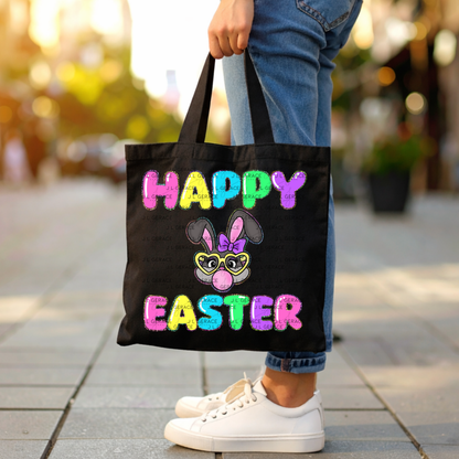 Happy Easter Bunny Bubblegum Rainbow Glitter Letters Clipart Sublimation PNG