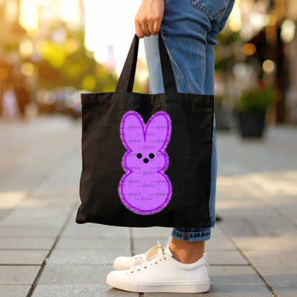 Purple Glitter Bunny Peep Easter Clipart Sublimation PNG