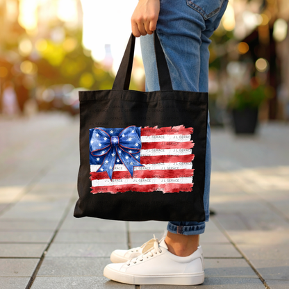 America Watercolor Flag Bow PNG Design