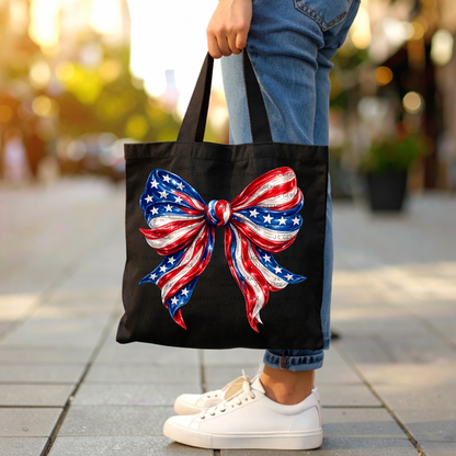America Flag Bow Patriotic PNG Design