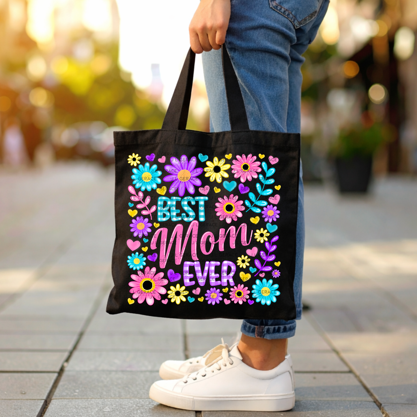 Best Mom Ever Colorful Floral PNG Design