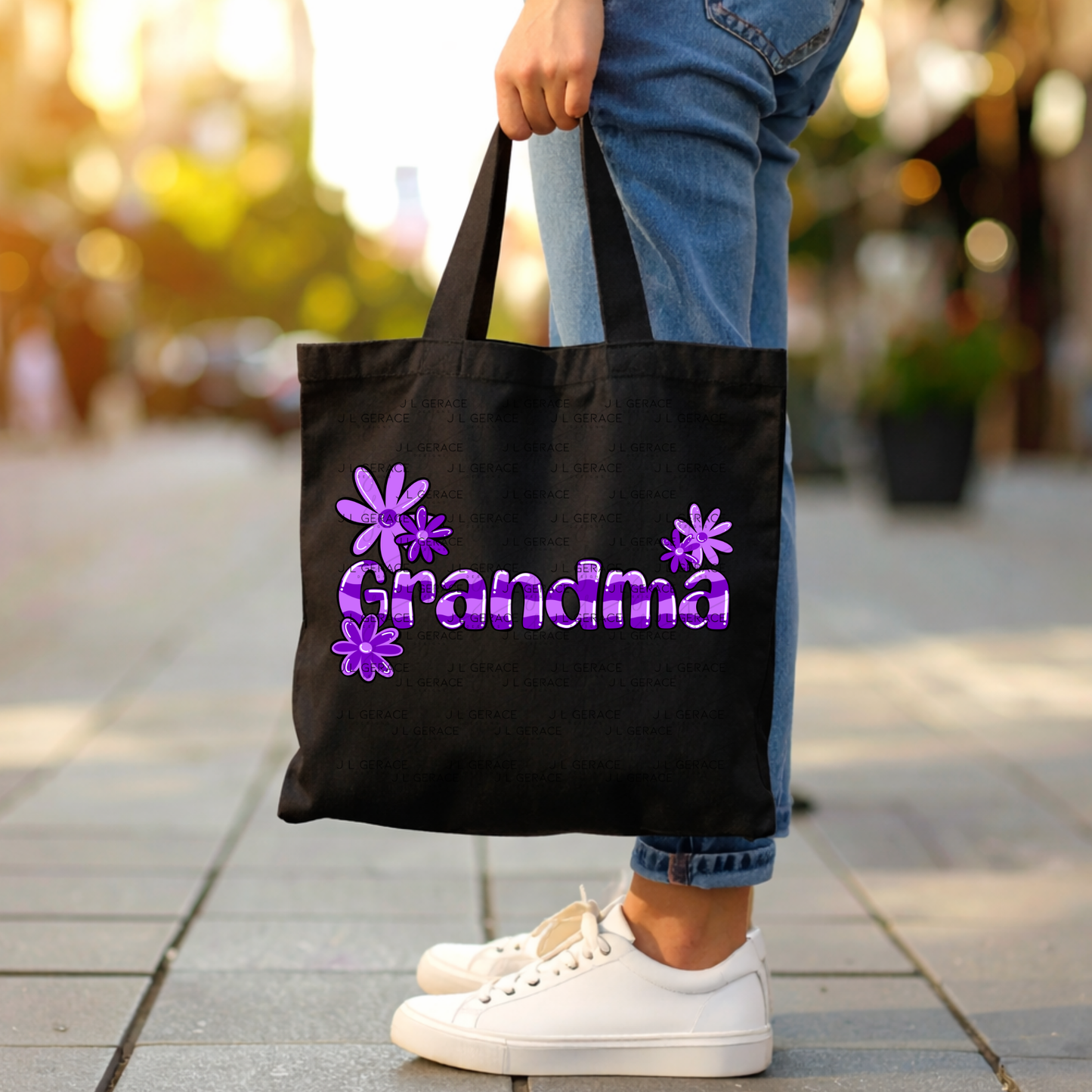 Grandma PNG – Purple Floral Name Sublimation Design