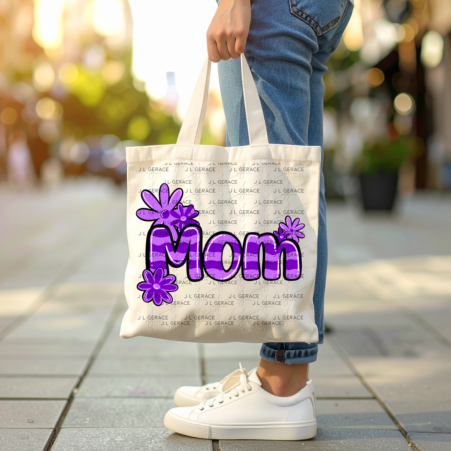 Mom Daisy Floral Purple PNG Design