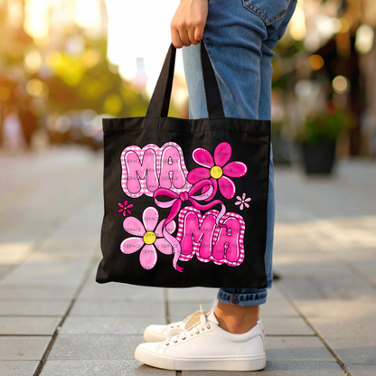 Mama Floral Bow Pink PNG Design