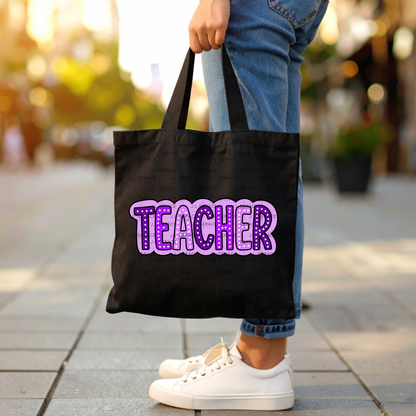 Teacher Dot Lettering Purple PNG Digital Download