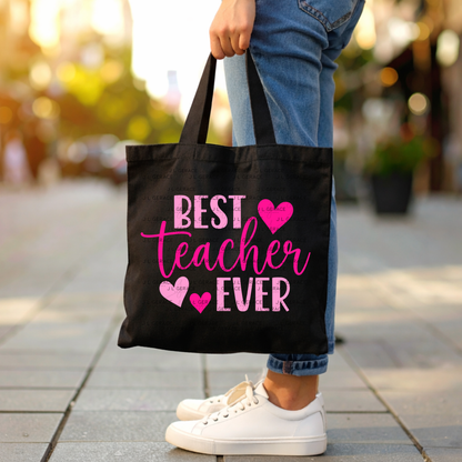 Best Teacher Ever Hearts Pink PNG