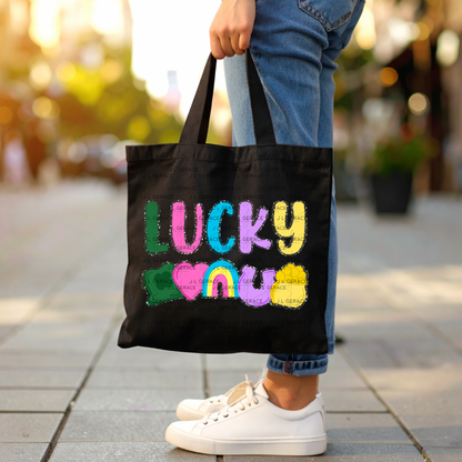 Lucky with charms - String Glitter Outline PNG