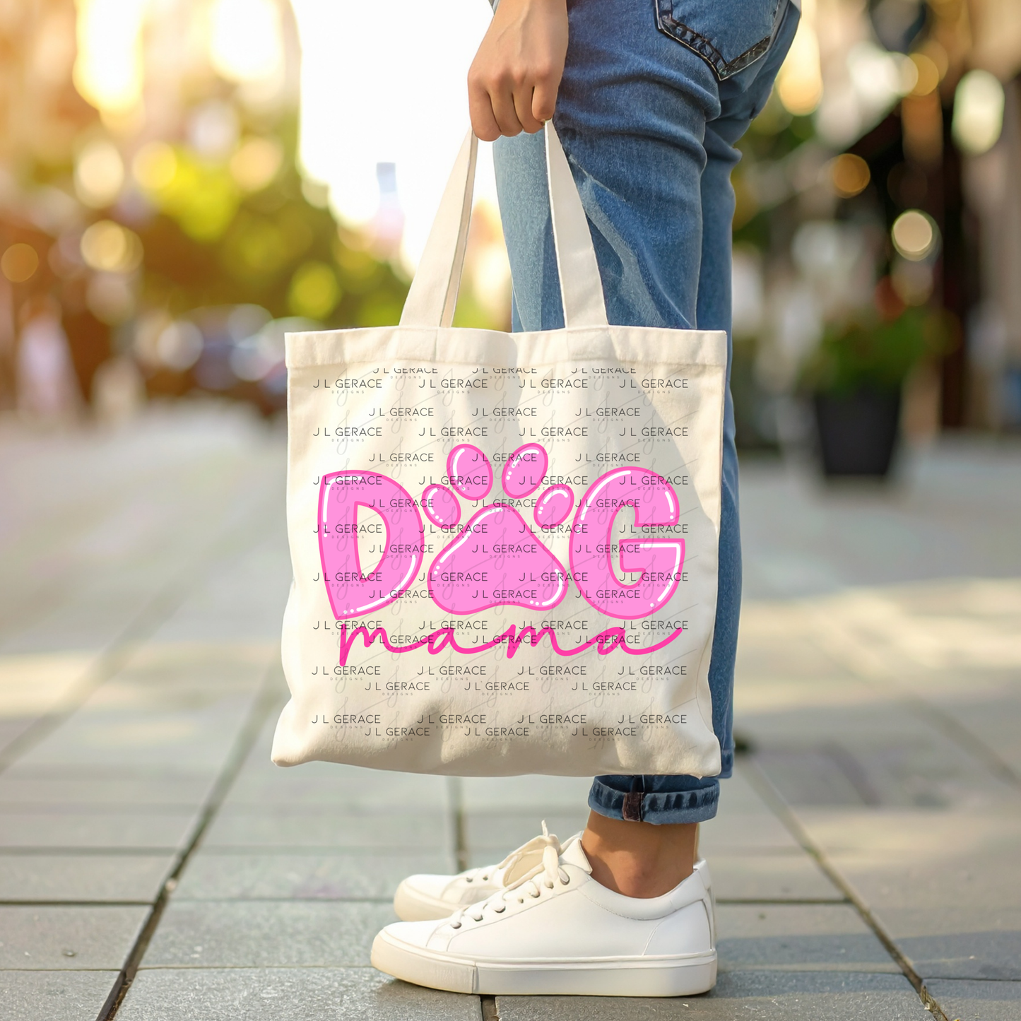 Dog Mama PNG – Pink Paw Print Mothers Day Sublimation Design
