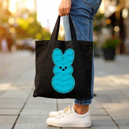 Blue Glitter Bunny Peep Easter Clipart Sublimation PNG