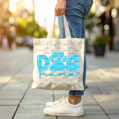 Dog Mama PNG – Blue Paw Print Sublimation Design
