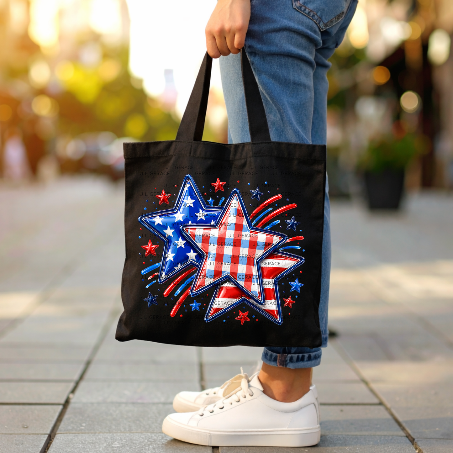 Patriotic Stars Fireworks PNG Design