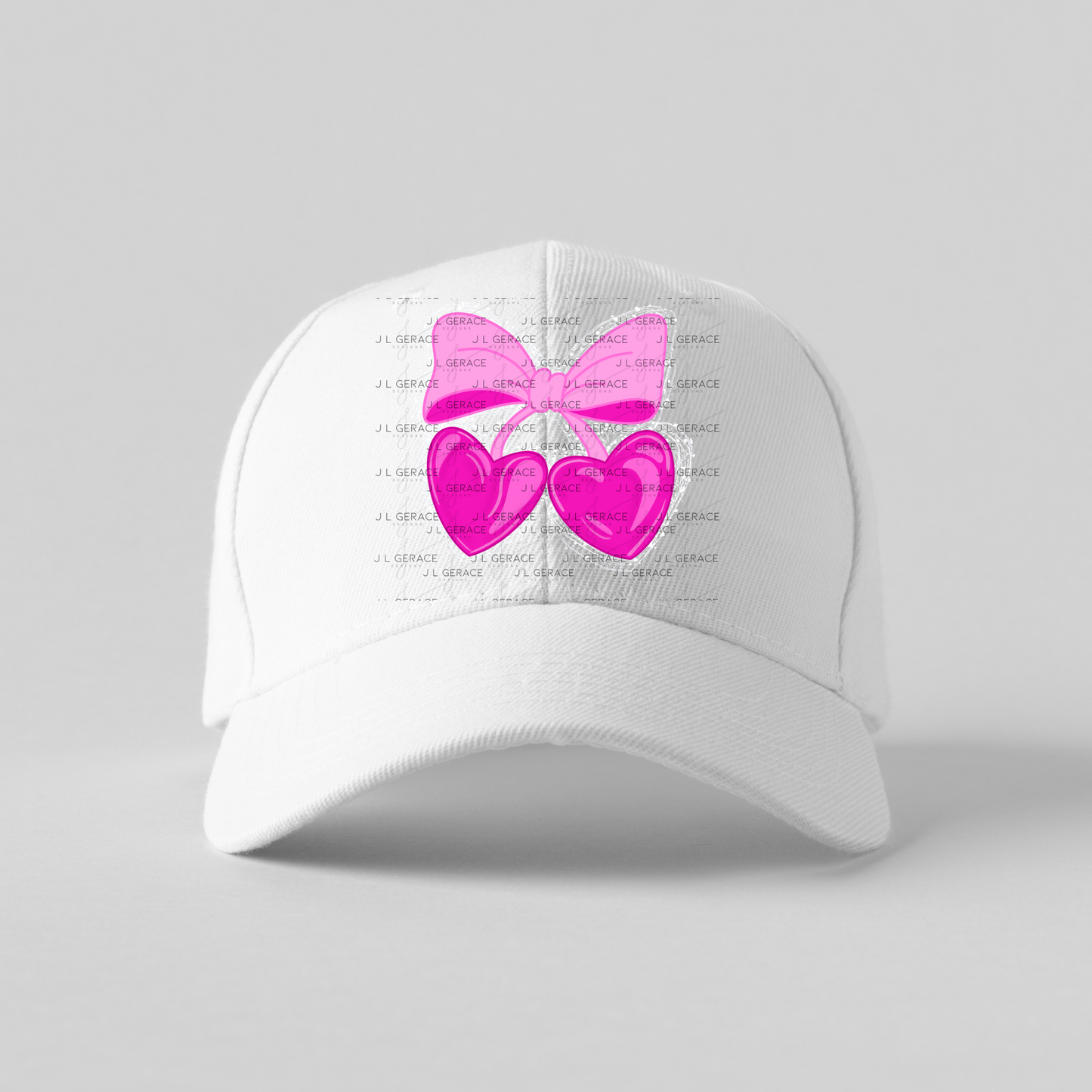Pink Heart Cherries PNG with Bow String Glitter Design