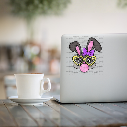 Cute Easter Bunny with Glasses PNG