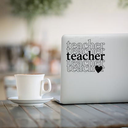 Teacher Teacher Heart PNG Digital Download (2 Colors)